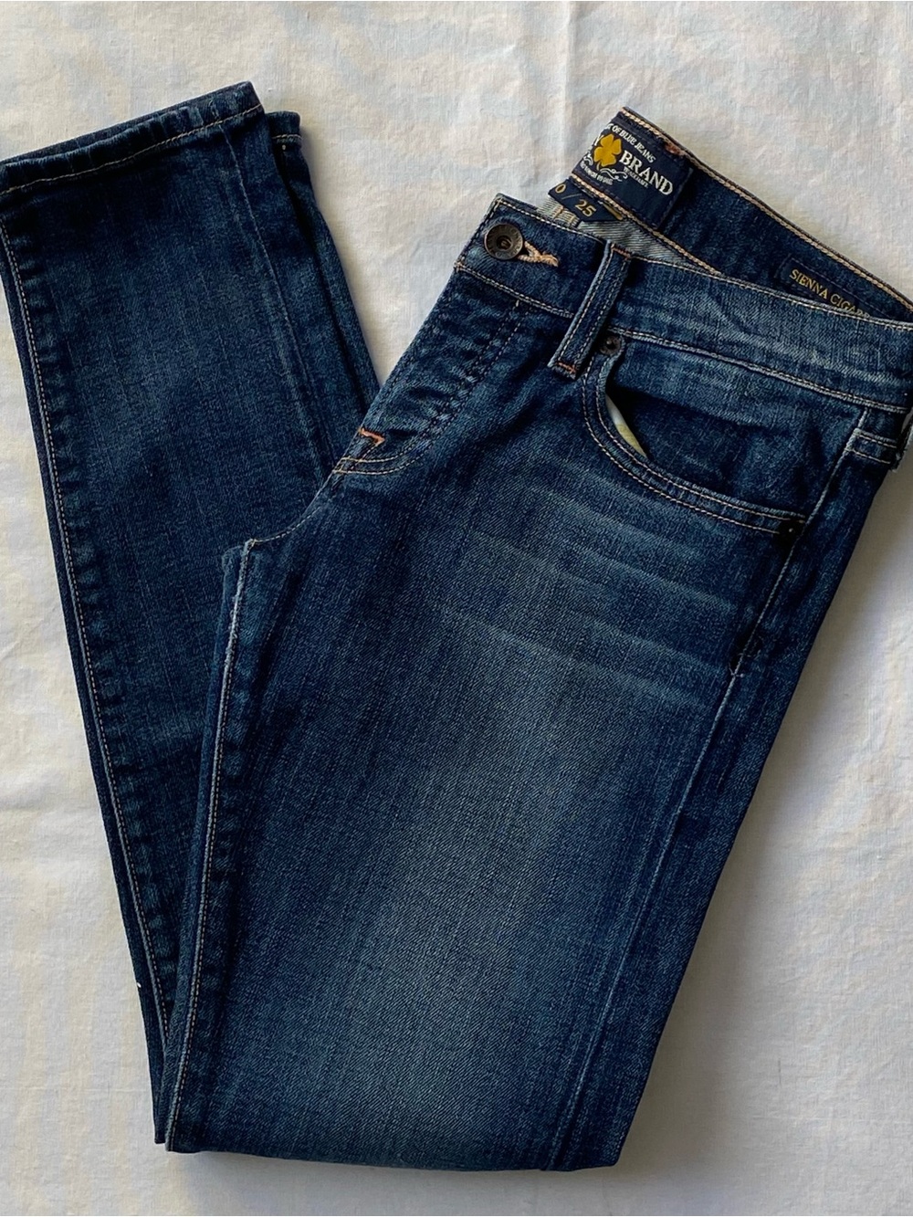 Lucky Brand Sienna Cigarette Jeans Womens 0 25 Medium Wash Slim Denim Blue EUC
